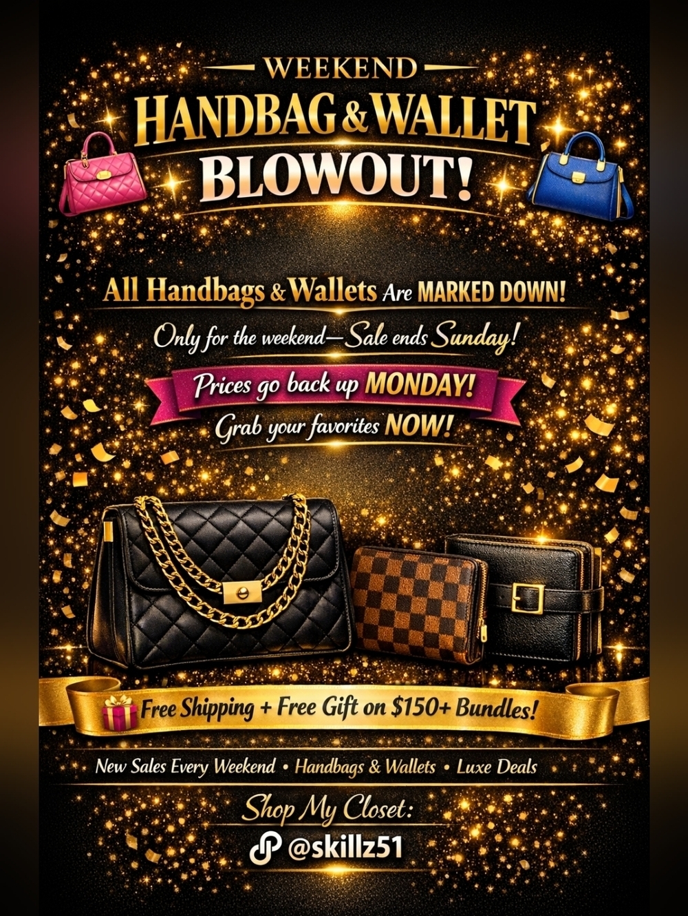 Purchase ANY handbag at its discounted listed price and✨ Receive a FREE wallet!
